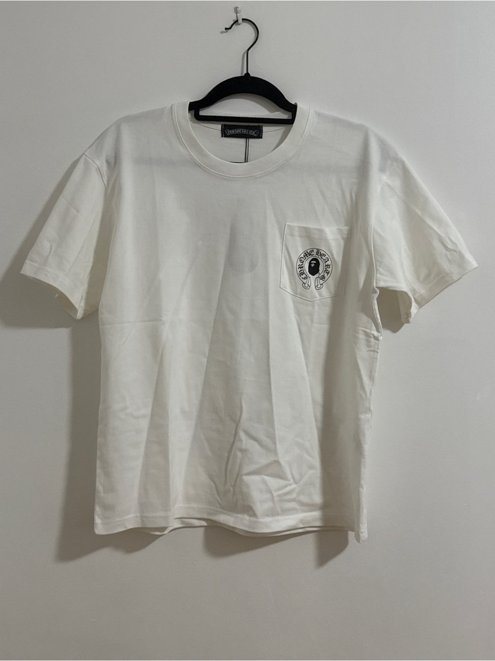 Chrome Hearts White Short-Sleeve Pocket Tee x Bape